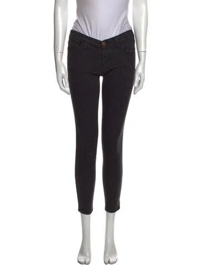 Pre-owned Current Elliott Low-rise Skinny Leg Jeans In Black