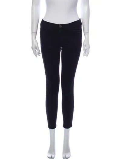 Pre-owned Current Elliott Low-rise Skinny Leg Jeans In Black