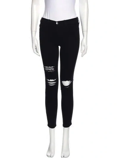 Pre-owned Current Elliott Low-rise Skinny Leg Jeans In Black