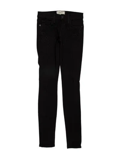 Pre-owned Current Elliott Low-rise Skinny Leg Jeans In Black