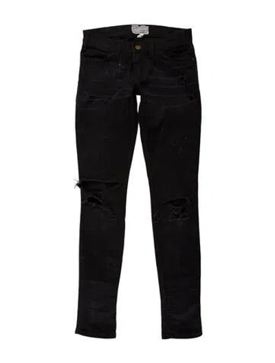 Pre-owned Current Elliott Low-rise Skinny Leg Jeans In Black