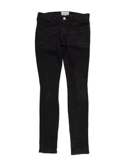 Pre-owned Current Elliott Low-rise Skinny Leg Jeans In Black