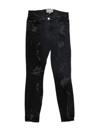 Pre-owned Current Elliott Low-rise Skinny Leg Jeans In Black