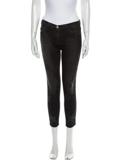 Pre-owned Current Elliott Low-rise Skinny Leg Jeans In Black