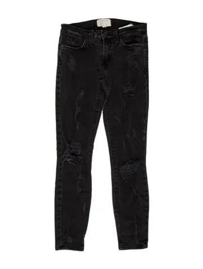 Pre-owned Current Elliott Low-rise Skinny Leg Jeans In Black