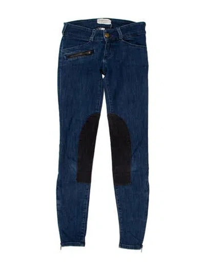 Pre-owned Current Elliott Low-rise Skinny Leg Jeans In Blue