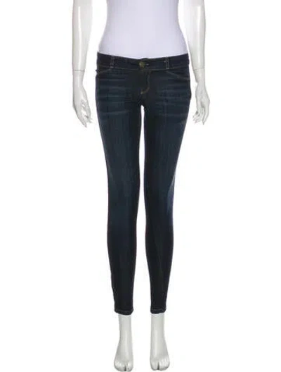 Pre-owned Current Elliott Low-rise Skinny Leg Jeans In Blue
