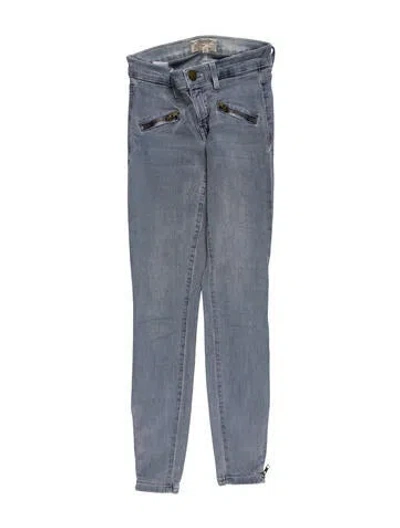 Pre-owned Current Elliott Low-rise Skinny Leg Jeans In Blue
