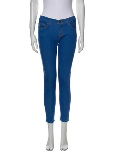 Pre-owned Current Elliott Low-rise Skinny Leg Jeans In Blue