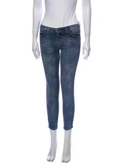 Pre-owned Current Elliott Low-rise Skinny Leg Jeans In Blue