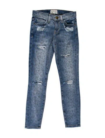 Pre-owned Current Elliott Low-rise Skinny Leg Jeans In Blue