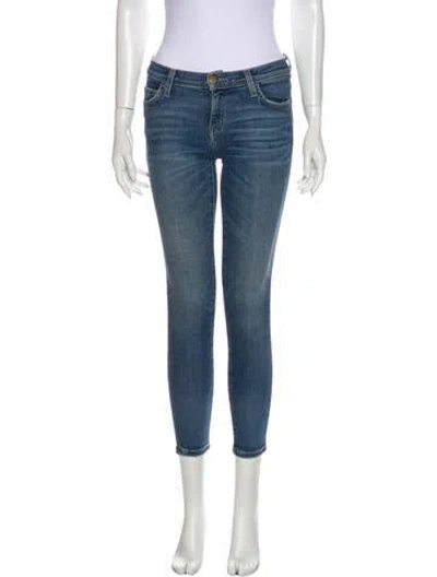 Pre-owned Current Elliott Low-rise Skinny Leg Jeans In Blue