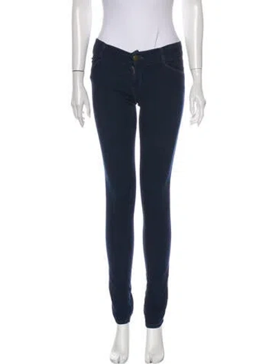 Pre-owned Current Elliott Low-rise Skinny Leg Jeans In Blue