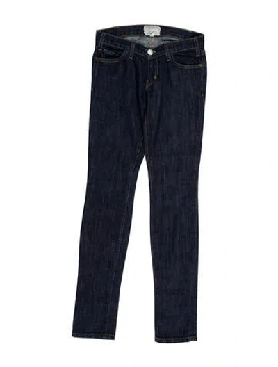 Pre-owned Current Elliott Low-rise Skinny Leg Jeans In Blue