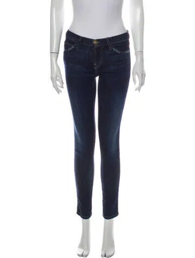 Pre-owned Current Elliott Low-rise Skinny Leg Jeans In Blue