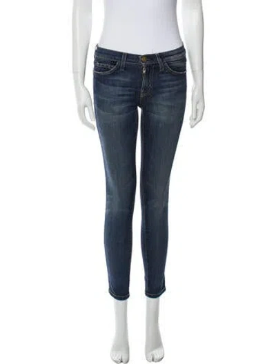 Pre-owned Current Elliott Low-rise Skinny Leg Jeans In Blue