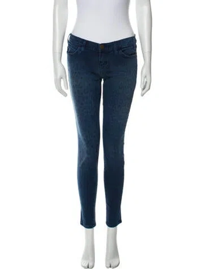 Pre-owned Current Elliott Low-rise Skinny Leg Jeans In Blue