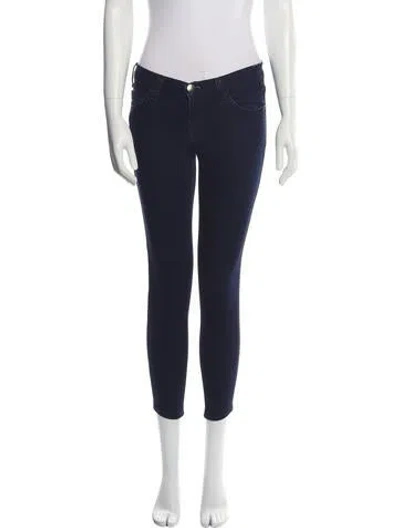 Pre-owned Current Elliott Low-rise Skinny Leg Jeans In Blue