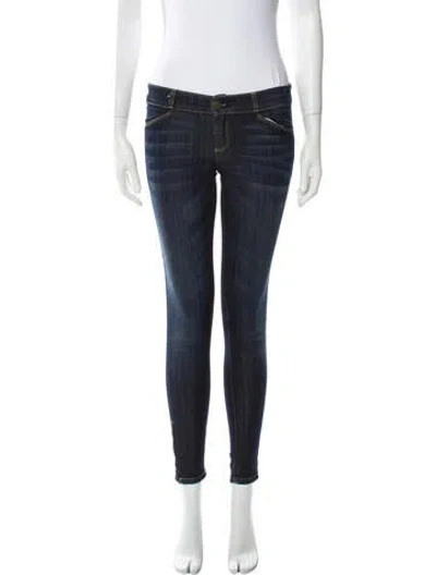 Pre-owned Current Elliott Low-rise Skinny Leg Jeans In Blue