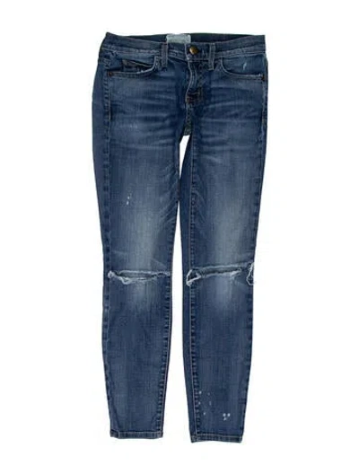 Pre-owned Current Elliott Low-rise Skinny Leg Jeans In Blue