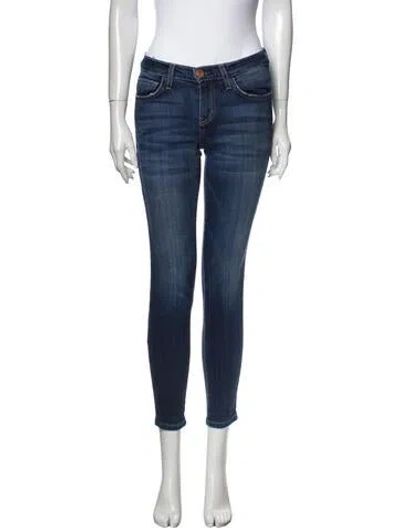 Pre-owned Current Elliott Low-rise Skinny Leg Jeans In Blue