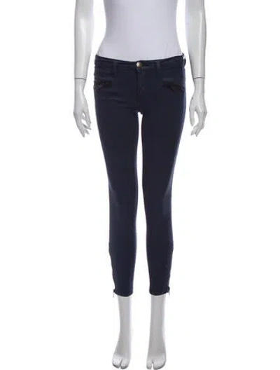 Pre-owned Current Elliott Low-rise Skinny Leg Jeans In Blue