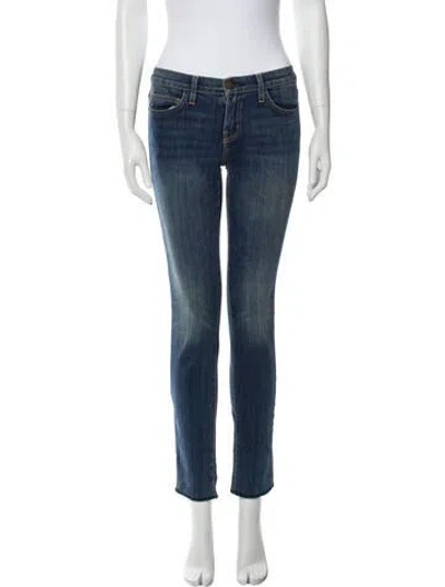 Pre-owned Current Elliott Low-rise Skinny Leg Jeans In Blue