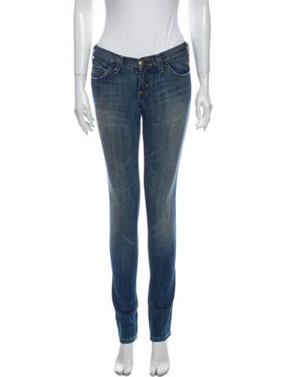 Pre-owned Current Elliott Low-rise Skinny Leg Jeans In Blue