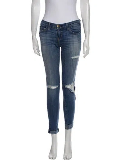 Pre-owned Current Elliott Low-rise Skinny Leg Jeans In Blue