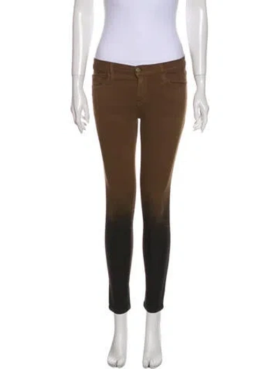 Pre-owned Current Elliott Low-rise Skinny Leg Jeans In Brown