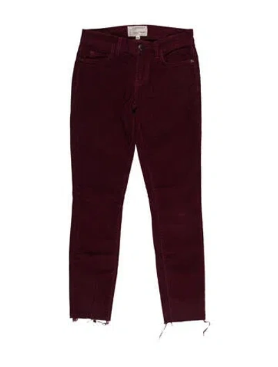Pre-owned Current Elliott Low-rise Skinny Leg Jeans In Burgundy