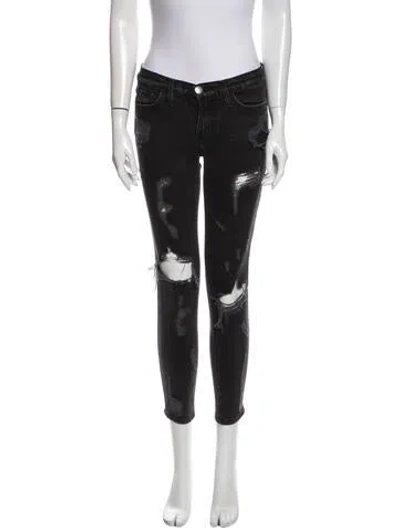 Pre-owned Current Elliott Low-rise Skinny Leg Jeans In Gray