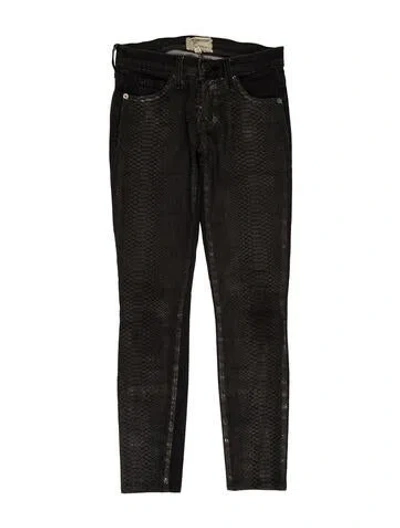 Pre-owned Current Elliott Low-rise Skinny Leg Jeans In Gray