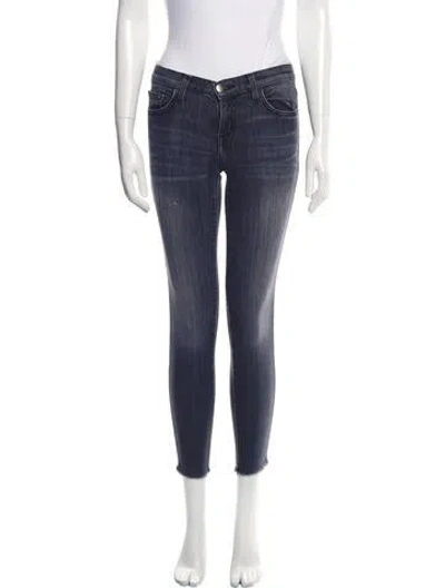 Pre-owned Current Elliott Low-rise Skinny Leg Jeans In Gray