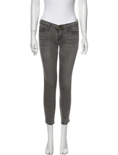Pre-owned Current Elliott Low-rise Skinny Leg Jeans In Gray