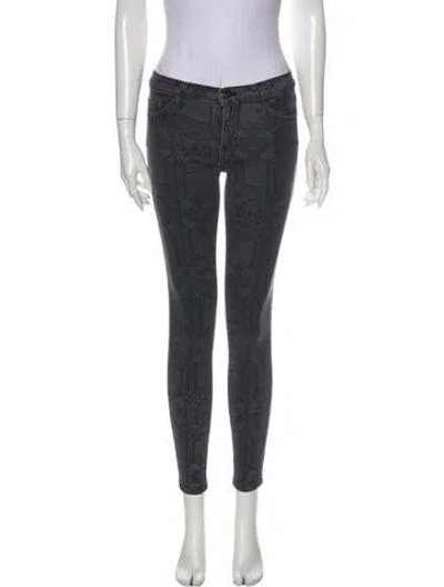 Pre-owned Current Elliott Low-rise Skinny Leg Jeans In Gray