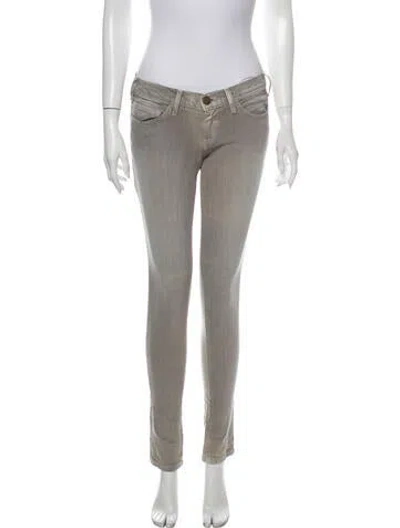Pre-owned Current Elliott Low-rise Skinny Leg Jeans In Gray