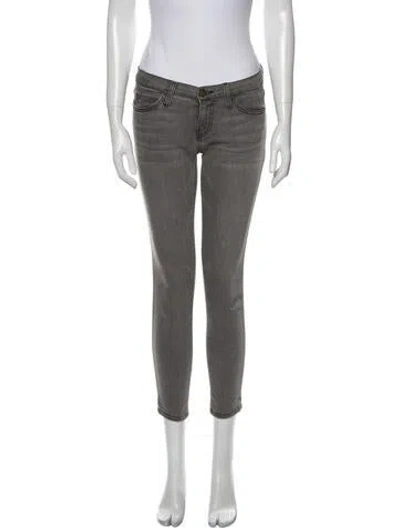 Pre-owned Current Elliott Low-rise Skinny Leg Jeans In Gray