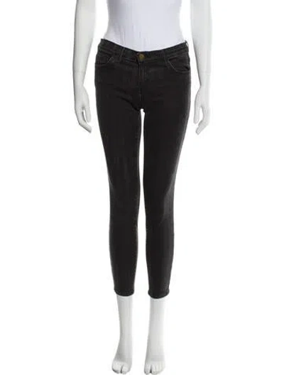 Pre-owned Current Elliott Low-rise Skinny Leg Jeans In Gray