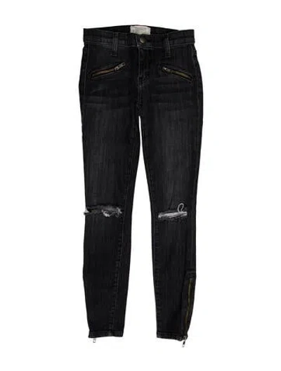 Pre-owned Current Elliott Low-rise Skinny Leg Jeans In Gray
