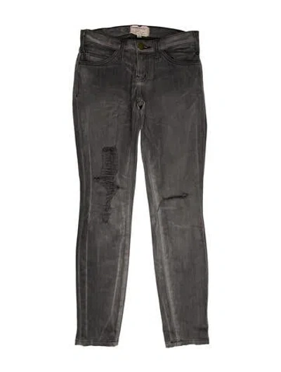 Pre-owned Current Elliott Low-rise Skinny Leg Jeans In Gray