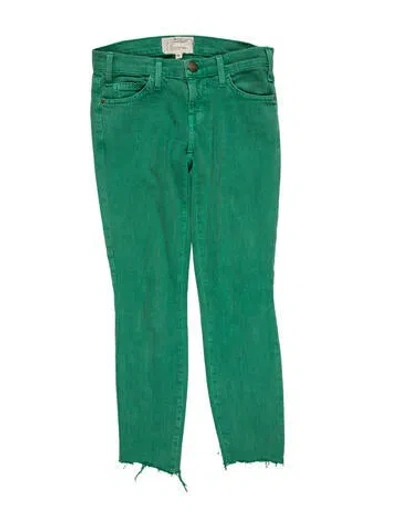 Pre-owned Current Elliott Low-rise Skinny Leg Jeans In Green