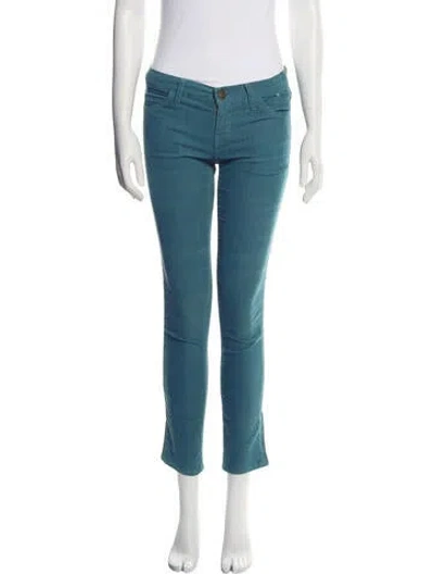 Pre-owned Current Elliott Low-rise Skinny Leg Jeans In Green