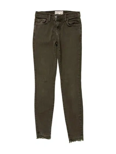 Pre-owned Current Elliott Low-rise Skinny Leg Jeans In Green