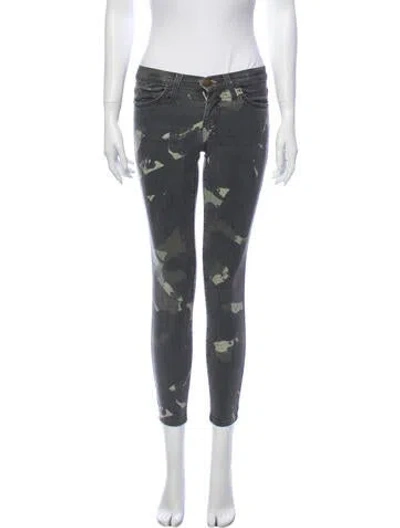 Pre-owned Current Elliott Low-rise Skinny Leg Jeans In Green