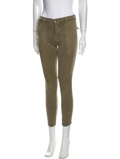 Pre-owned Current Elliott Low-rise Skinny Leg Jeans In Green