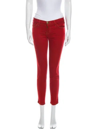 Pre-owned Current Elliott Low-rise Skinny Leg Jeans In Red