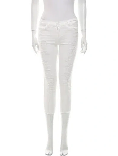 Pre-owned Current Elliott Low-rise Skinny Leg Jeans In White