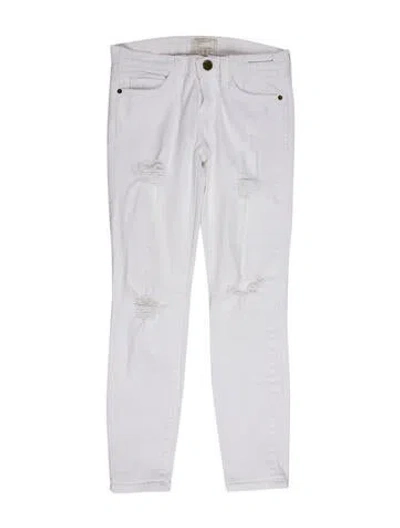 Pre-owned Current Elliott Low-rise Skinny Leg Jeans In White
