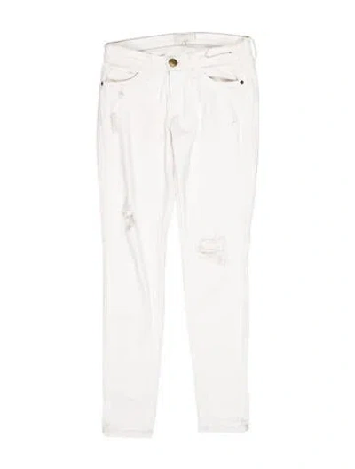 Pre-owned Current Elliott Low-rise Skinny Leg Jeans In White